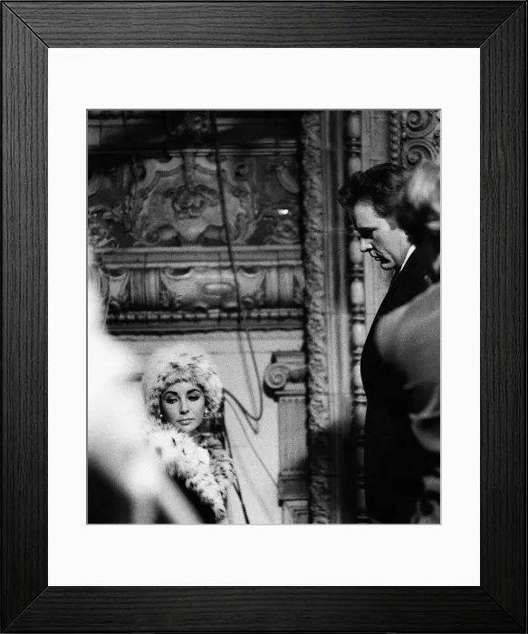 Framed Print : Elizabeth Taylor Feb 1963 and Richard Burton at TV Studios rehersing a programme for St Framed Print : Elizabeth Taylor Feb 1963 and Richard Burton at TV Studios rehersing a programme for St