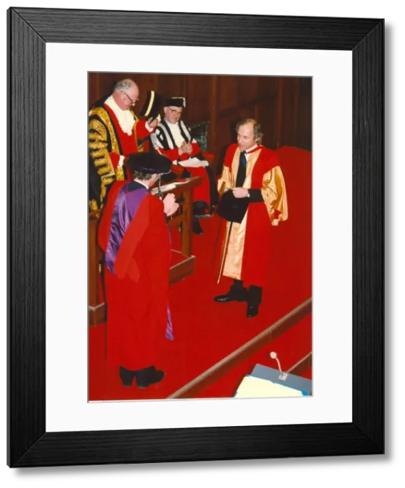 Framed Print : Mark Knopfler, guitarist with Dire Straits, was back in his native North East to receive Framed Print : Mark Knopfler, guitarist with Dire Straits, was back in his native North East to receive