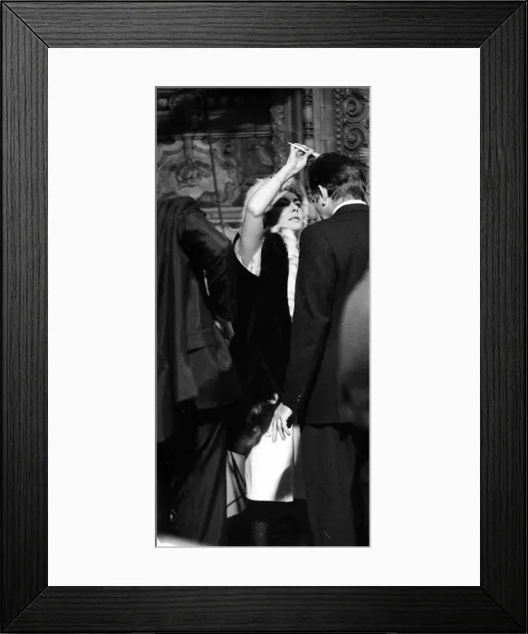 Framed Print : Elizabeth Taylor Feb 1963 and Richard Burton at TV Studios rehersing a programme for St Framed Print : Elizabeth Taylor Feb 1963 and Richard Burton at TV Studios rehersing a programme for St