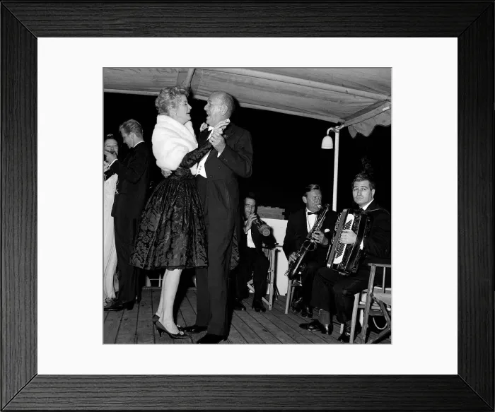 Framed Print : The cast of the Noel Coward show Sail Away held a party on the motor cruiser Queen Framed Print : The cast of the Noel Coward show Sail Away held a party on the motor cruiser Queen