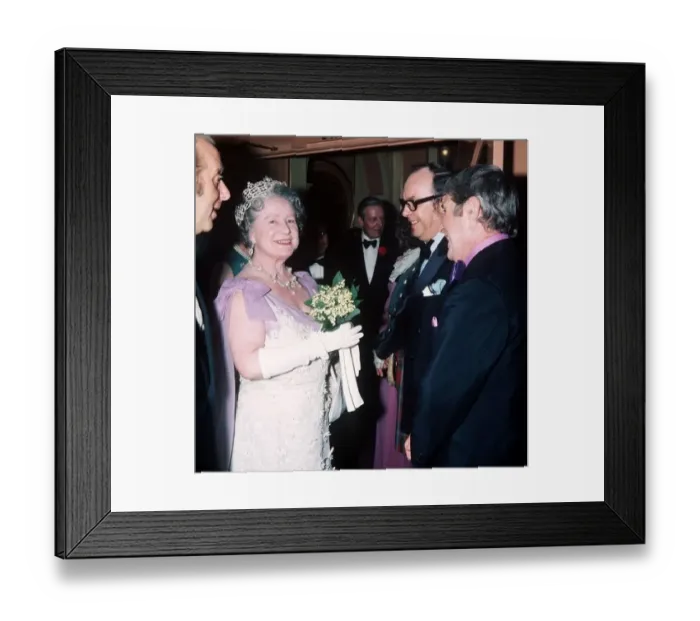  : Queen Mother at the London Palladium with Eric Morecambe Ernie Wise