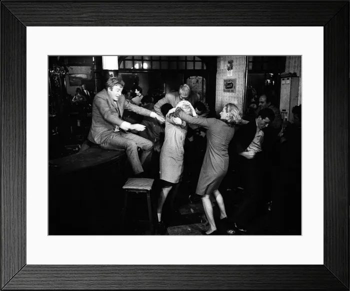 Framed Print : Michael Caine on set in the film Alfie The fight scene takes place in the Black Framed Print : Michael Caine on set in the film Alfie The fight scene takes place in the Black