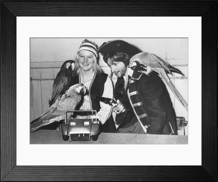 Framed Print : These three South American Parrots feel right at home with the pirates