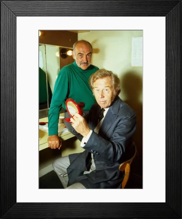 Framed Print : Sean Connery with Michael Medwin September 1988 Framed Print : Sean Connery with Michael Medwin September 1988