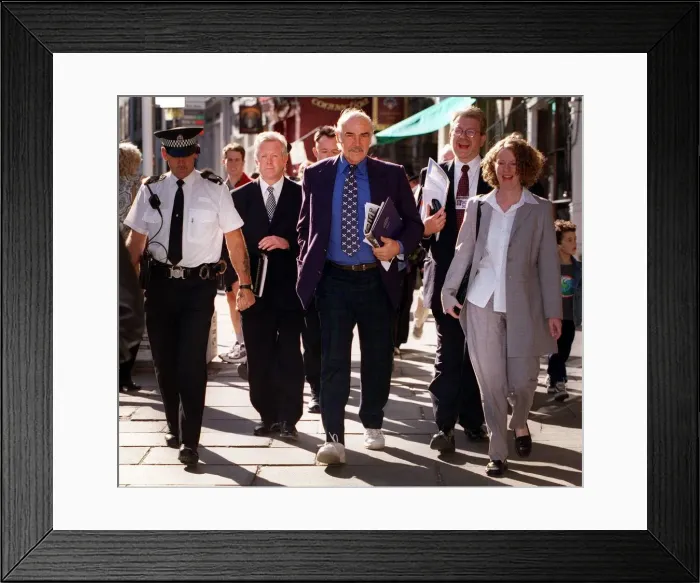 Framed Print : Sean Connery actor September 1999 after visiting the Scottish Parliament