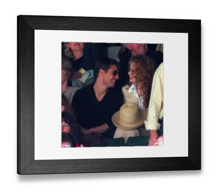 Framed Print : Tom Cruise actor Film star sits with wife Nicole Kidman actress on Wimbledon Framed Print : Tom Cruise actor Film star sits with wife Nicole Kidman actress on Wimbledon