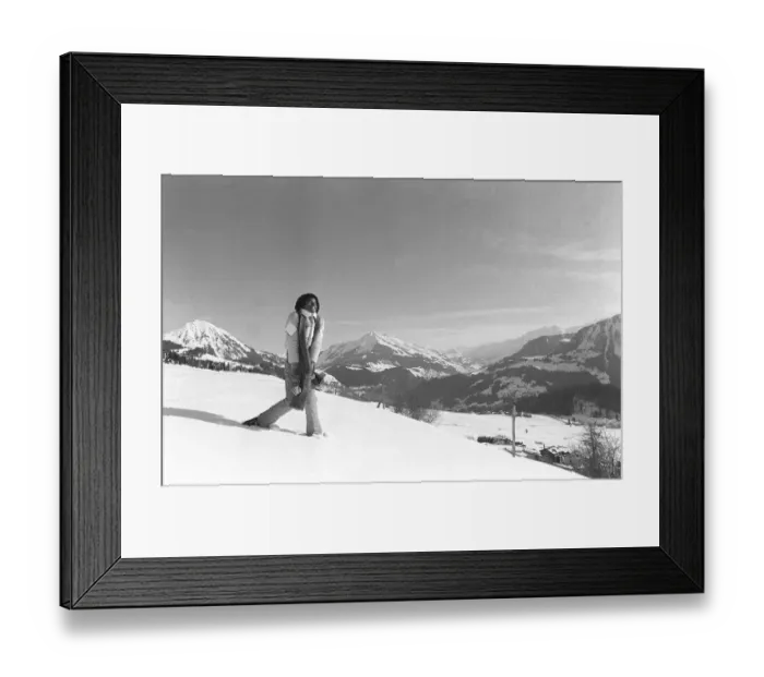 Framed Print : The Jackson 5 February 1979 Michael Jackson performing in Switzerland on the slopes