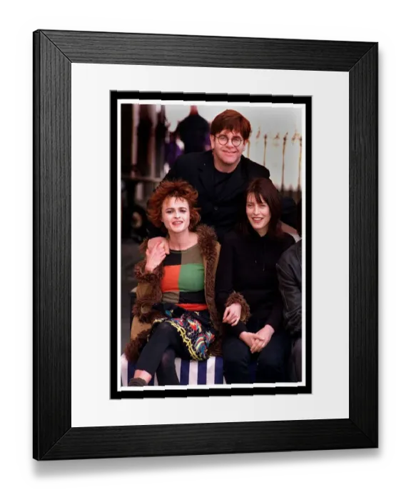 Framed Print : Women Talking Dirty film photocall April 1999 Elton John executive producer with Framed Print : Women Talking Dirty film photocall April 1999 Elton John executive producer with