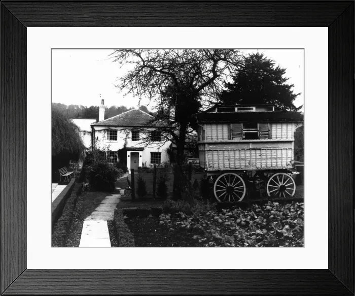Framed Print : Roald Dahl writer author house with garden and gipsy caravan converted by him as a Framed Print : Roald Dahl writer author house with garden and gipsy caravan converted by him as a