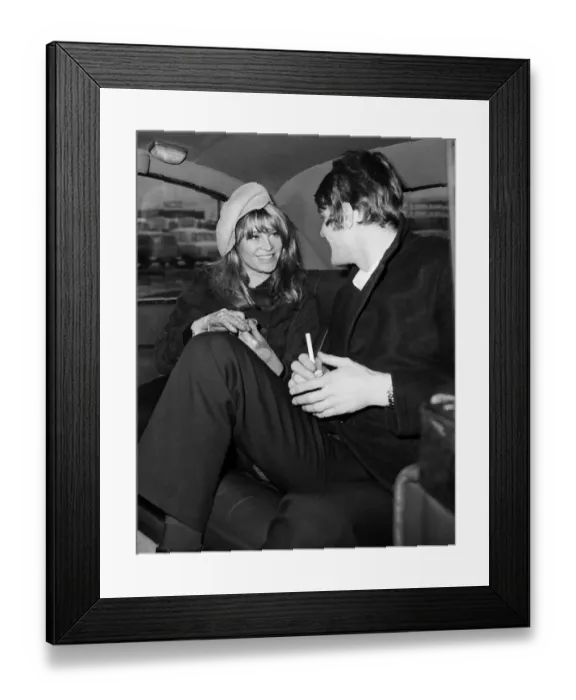 Framed Print : Julie Christie with boyfriend Don 1966