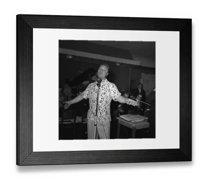 Framed Print : Guy Mitchell 1954 singer rehearsing at Cafe Anglais Leicester Square Framed Print : Guy Mitchell 1954 singer rehearsing at Cafe Anglais Leicester Square