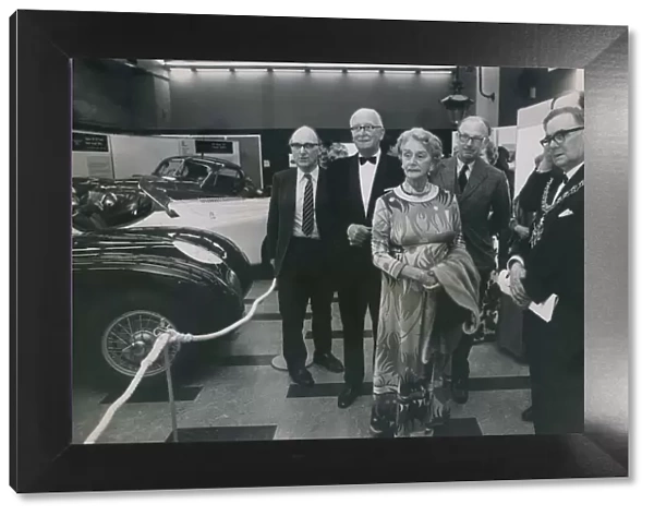 Sir William Lyons and Lady Lyons pictured at the opening of the Jaguar Cars unique