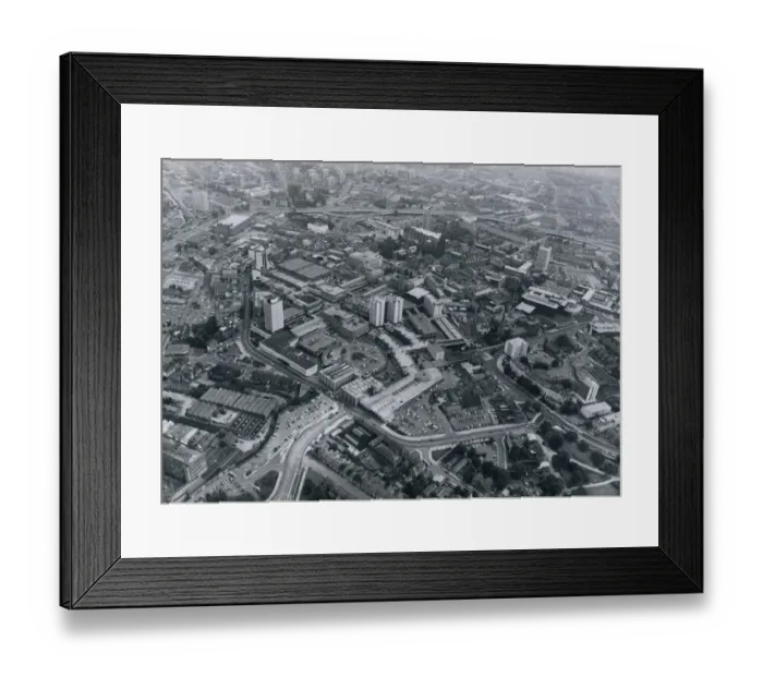 Framed Print : Coventry city centre- Aerial view 22nd June 1976 Framed Print : Coventry city centre- Aerial view 22nd June 1976
