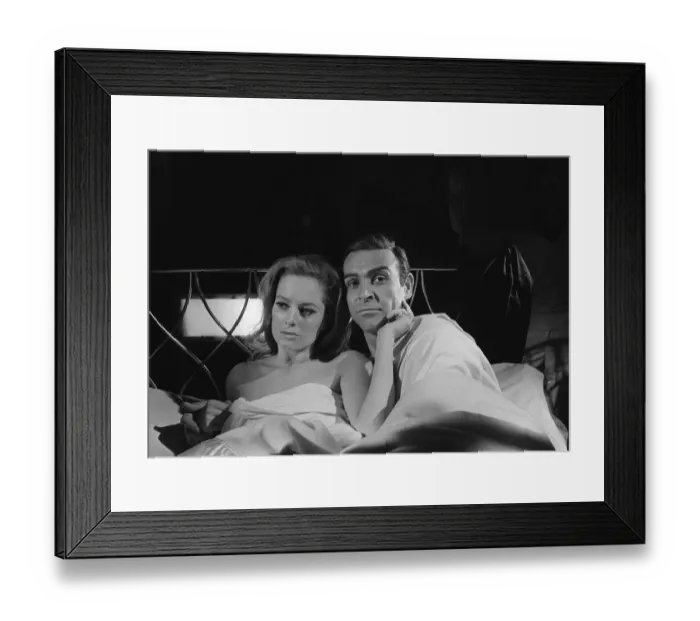 Framed Print : Film Thunderball 1965 Sean Connery and Luciana Paluzzi Filming bed scene James Bond Framed Print : Film Thunderball 1965 Sean Connery and Luciana Paluzzi Filming bed scene James Bond
