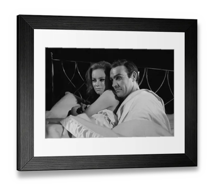 Framed Print : Film Thunderball 1965 Sean Connery and Luciana Paluzzi Filming bed scene James Bond Framed Print : Film Thunderball 1965 Sean Connery and Luciana Paluzzi Filming bed scene James Bond