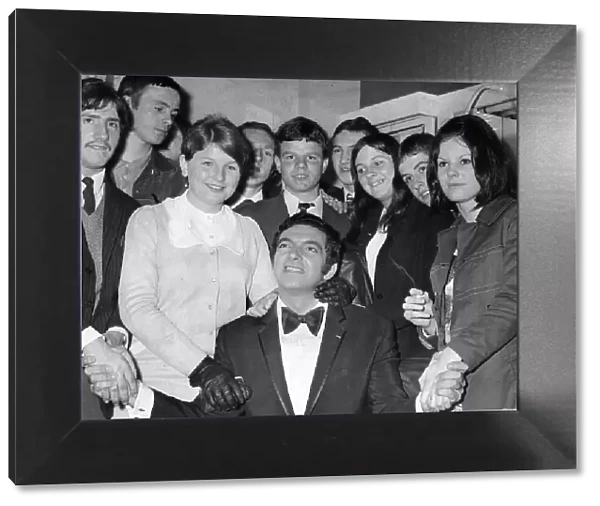 Frankie Vaughan in his dressing room in the Alhambra with Easterhouse gang boys
