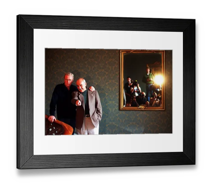 Framed Print : Under the spotlight August 1997 Michael Caine and Sean Connery face the press Framed Print : Under the spotlight August 1997 Michael Caine and Sean Connery face the press