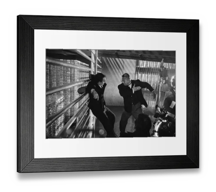 Framed Print : Film Goldfinger 1964 Sean Connery as James Bond 007 fighting with Goldfinger