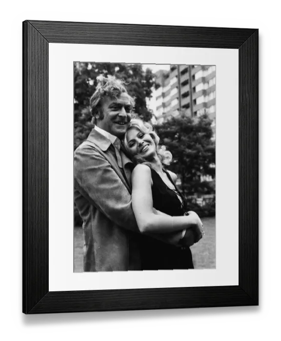 Framed Print : Michael Caine and Britt Ekland pictured together, on day one of shooting Michael Framed Print : Michael Caine and Britt Ekland pictured together, on day one of shooting Michael