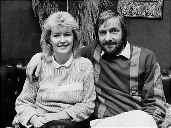 Alan Hull of the pop group Lindisfarne pictured at home with his wife Pat. 21  /  02  /  86