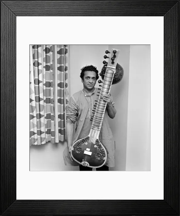 Framed Print : Ravi Shankar seen here holding his sitar June 1966 Framed Print : Ravi Shankar seen here holding his sitar June 1966