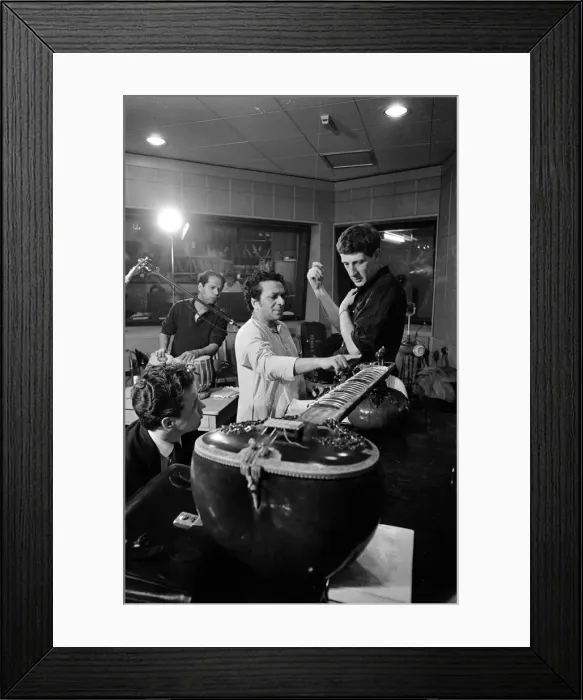 Framed Print : Ravi Shankar in discussions with Producer Jonathan Miller in the BBC sound studio Framed Print : Ravi Shankar in discussions with Producer Jonathan Miller in the BBC sound studio