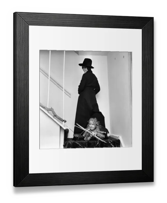 Framed Print : Clothing fashion. Model Ann Coates wearing a maxi coat. December 1969 Z11860-003