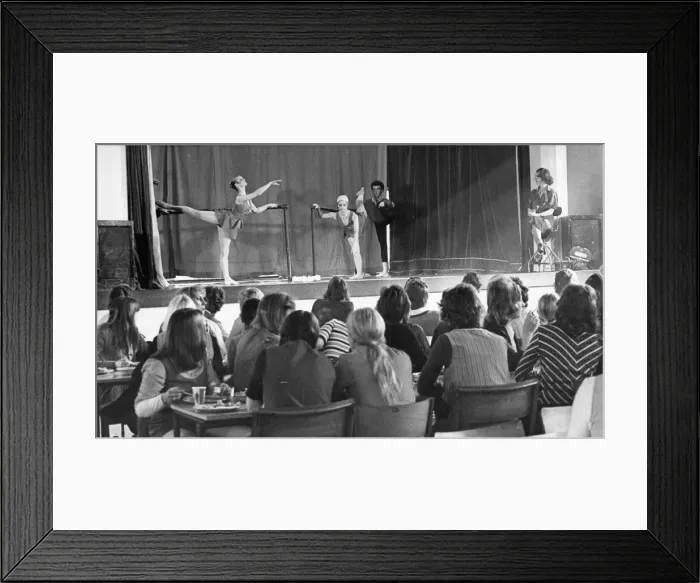 Framed Print : Not much attention was paid to the meal, as diners in the canteen at the Plessey factory Framed Print : Not much attention was paid to the meal, as diners in the canteen at the Plessey factory