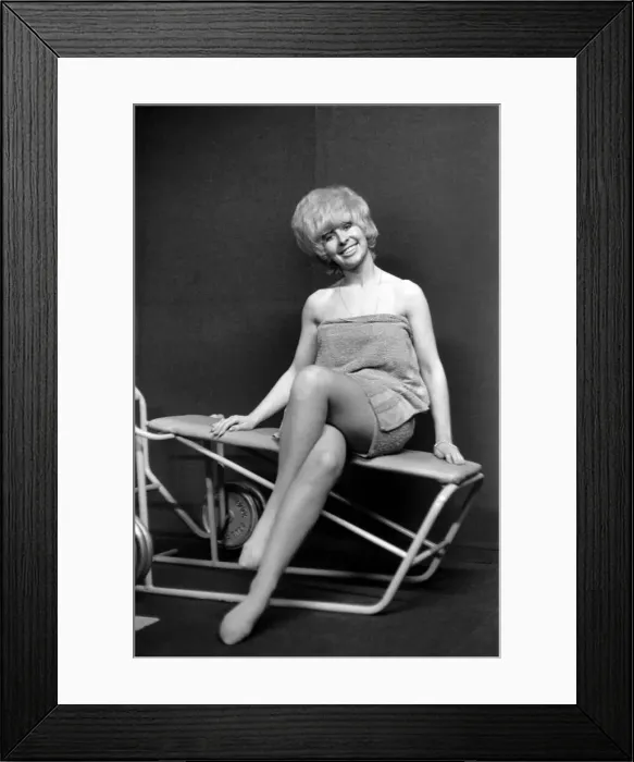 Framed Print : Fashion Clothing: Model 23-year-old Pat Smedley of Manchester models a towel