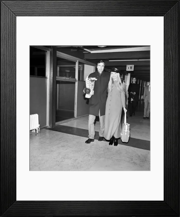 Framed Print : Miss World, alias Eva Rueber-Staier - Miss Austria 20, arrived back in London Airport