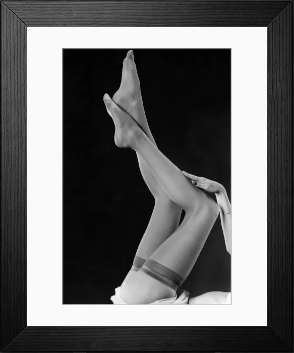 Framed Print : Clothing Stockings. Hold-ups. July 1977 P018438