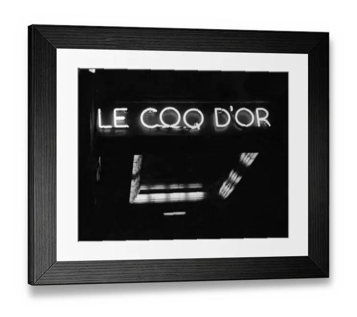 Framed Print : Sign for Le Coq D or nightclub. April 1965 P018528 Framed Print : Sign for Le Coq D or nightclub. April 1965 P018528