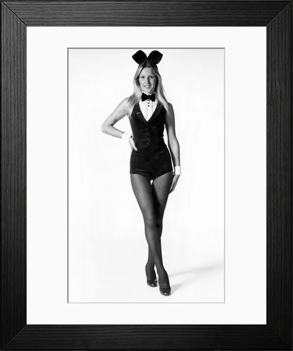 Framed Print : Clubs - Bunny. Todays croupier Bunny. Streamlined costume with demure white dicky