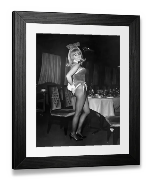 Framed Print : Tracey Hudson as a Bunny girl at Londons playboy club. February 1972 P018593