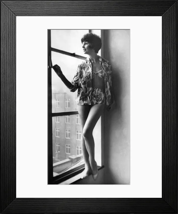 Framed Print : Clothing Beachwear. Stella Groves wears this natty bikini Framed Print : Clothing Beachwear. Stella Groves wears this natty bikini