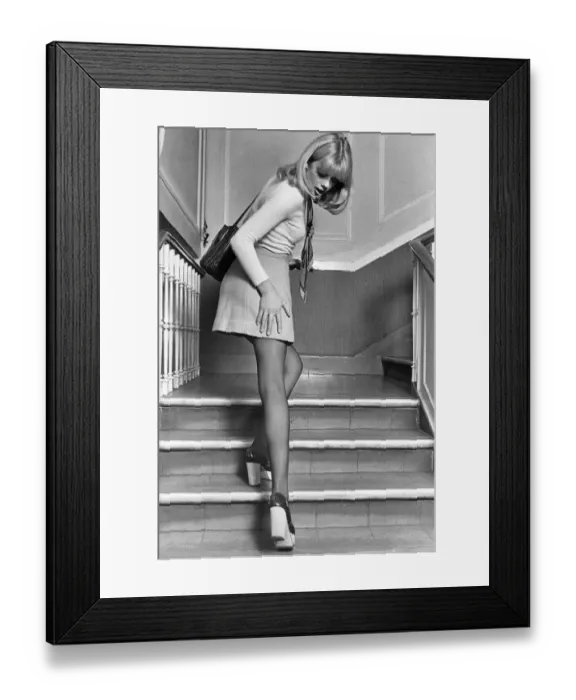 Framed Print : Clothing stockings and tights. January 1973 P018441 Framed Print : Clothing stockings and tights. January 1973 P018441