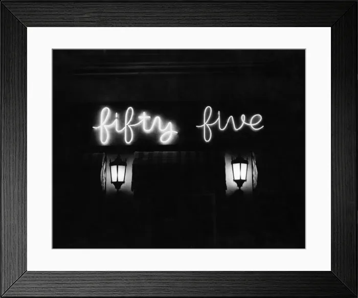 Framed Print : Sign for Fifty five nightclub. April 1965 P018528 Framed Print : Sign for Fifty five nightclub. April 1965 P018528