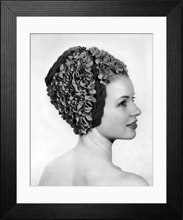 Framed Print : Clothing Beach: Cosy Posy. Clusters of tiny petals give this pillar box cap a festive Framed Print : Clothing Beach: Cosy Posy. Clusters of tiny petals give this pillar box cap a festive