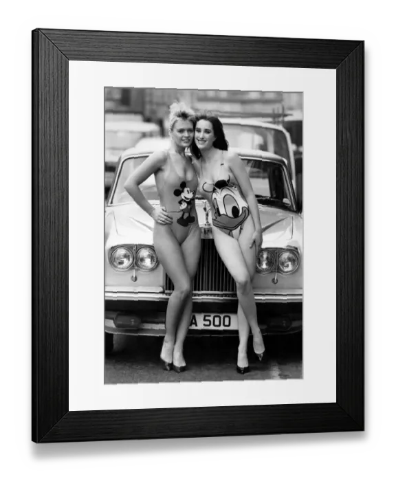 Framed Print : Clothing Women Beach: Helen Steed and Adrianne Mason-Apps wearing Donald Duck Framed Print : Clothing Women Beach: Helen Steed and Adrianne Mason-Apps wearing Donald Duck