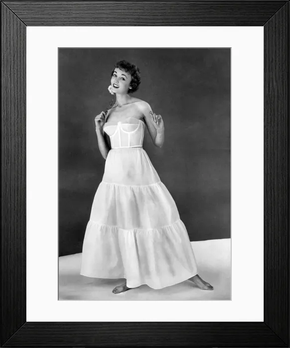 Framed Print : Clothing Underwear. November 1955 P018287