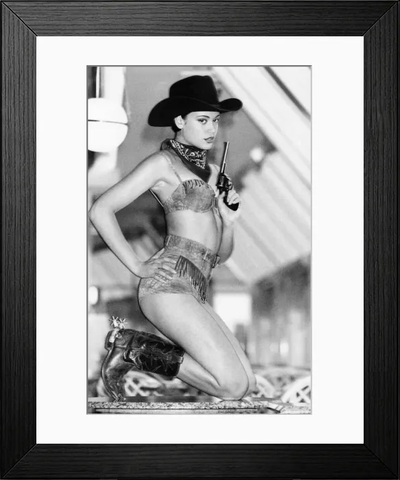 Framed Print : Clothing : Beachwear. Model Nikki G gets wild over the west Framed Print : Clothing : Beachwear. Model Nikki G gets wild over the west
