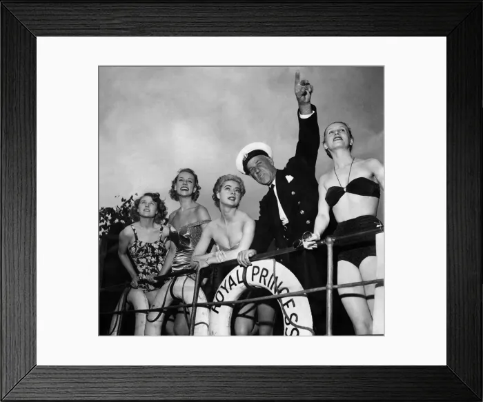 Framed Print : The models and the mate of the Royal Princess who did a little evening cruise up Framed Print : The models and the mate of the Royal Princess who did a little evening cruise up