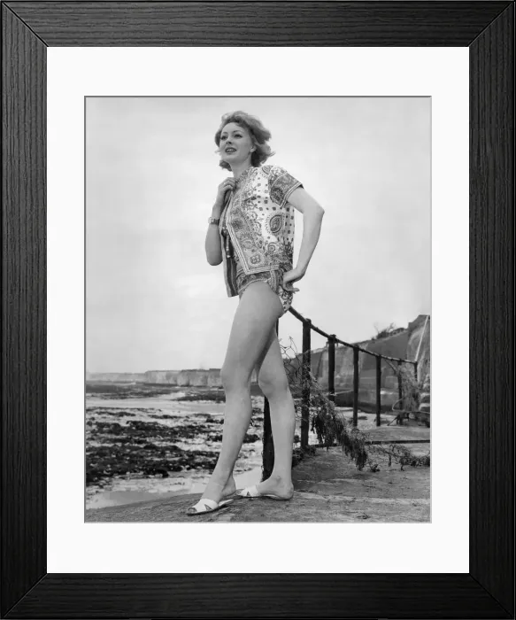 Framed Print : Clothing Beach: An ideal three-piece that is catching on quick for the really hot spots Framed Print : Clothing Beach: An ideal three-piece that is catching on quick for the really hot spots