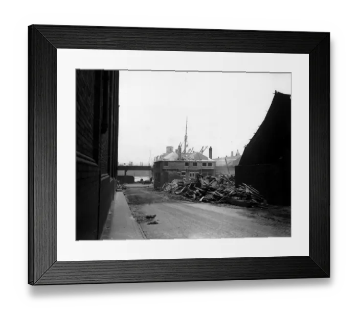 Framed Print : WW II Air Raid Damage Bomb damage at Liverpool A©Dm Op222-k