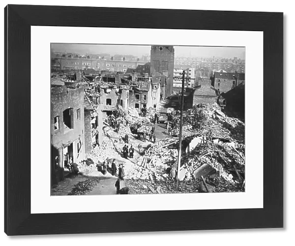Destruction of Lace Street Liverpool after an air raid. WW2 - 1941