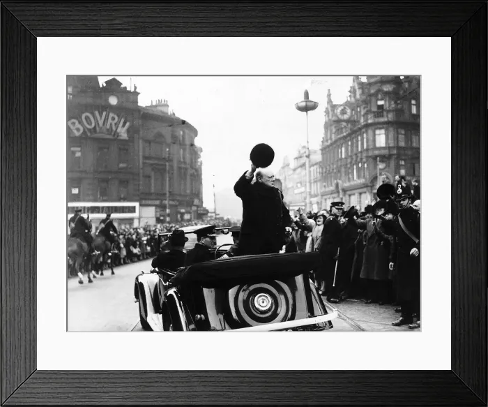 Framed Print : Winston Churchill WW2 Prime Minister visiting Liverpool in June 1945 Having led Framed Print : Winston Churchill WW2 Prime Minister visiting Liverpool in June 1945 Having led