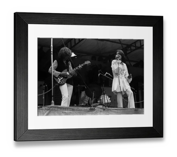 Framed Print : Rolling Stones: Mick Jagger & Mick Taylor performing at Hyde Park London. 5th July 1969 Framed Print : Rolling Stones: Mick Jagger & Mick Taylor performing at Hyde Park London. 5th July 1969