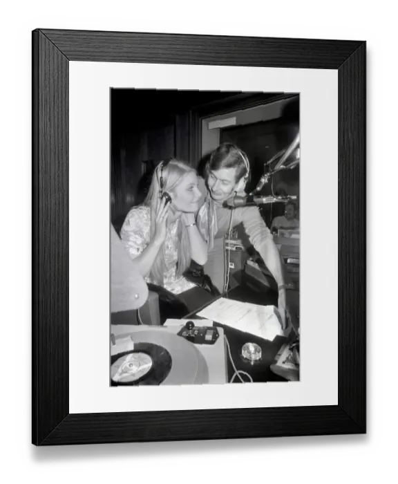 Framed Print : Beauty Contest: Entertainment Radio: Miss World Eva Reuber Staier pictured with Disc Framed Print : Beauty Contest: Entertainment Radio: Miss World Eva Reuber Staier pictured with Disc