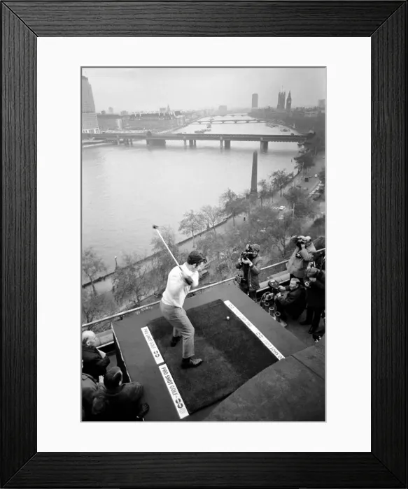 Framed Print : Sport Golf: Top British golfer Tony Jacklin had a drive from the north side of the river Framed Print : Sport Golf: Top British golfer Tony Jacklin had a drive from the north side of the river