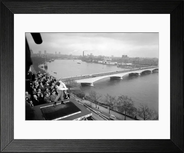 Framed Print : Sport Golf: Top British golfer Tony Jacklin had a drive from the north side of the river